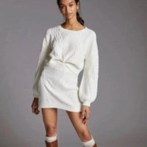 NWT Anthropologie Maeve Cable knit sweater skirt set